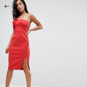 BNWT ASOS Petite dress one shoulder bodycon midi